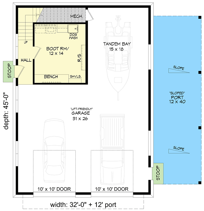 Plan 680667VR: Compact Craftsman Shingle House Plan with Loft and Spacious Garage - Floor Plan - Image #7 - Craftsman, Shingle