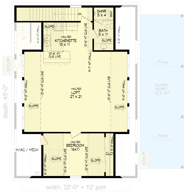 Plan 680667VR: Compact Craftsman Shingle House Plan with Loft and Spacious Garage - Floor Plan - Image #8 - Craftsman, Shingle