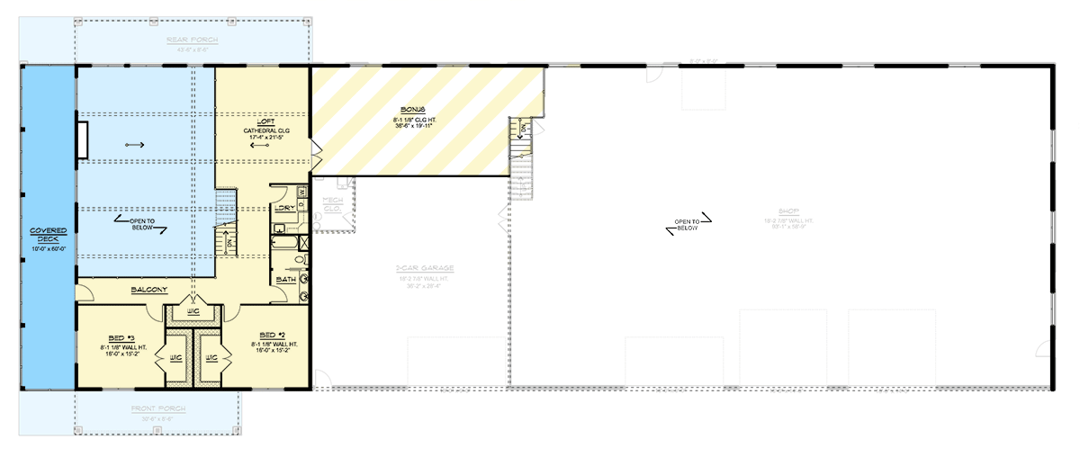 Plan 135422GRA: Barndominium House Plan with Workshop and 6-Car Garage - Floor Plan - Image #15 - Barndominium, Country, Farmhouse