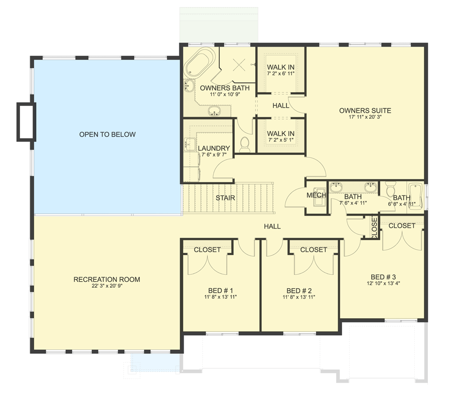 Plan 61752UT: 4166 Sq Ft Traditional Farmhouse House Plan with 5 Bedroom and 3-Car Garage - Floor Plan - 2nd Floor - Craftsman, Modern Farmhouse, Traditional