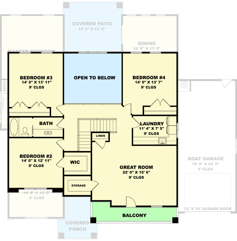 Plan 506060BRY: Contemporary House Plan with 4 Bedrooms, 3-Car Garage, and Rooftop Deck - Floor Plan - Image #6 - Contemporary, Modern, Southwest
