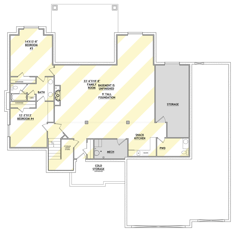 Plan 849095PGE: Modern Craftsman House Plan with Two Master Suites and 3-Car Garage - Floor Plan - Optionally Finished Basement - Craftsman, Farmhouse, Traditional