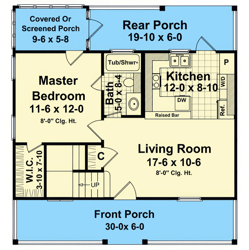 Plan 51381MM: Traditional Country House Plan with 3 Bedrooms and Master on Main - Floor Plan - Image #3 - Country, Traditional