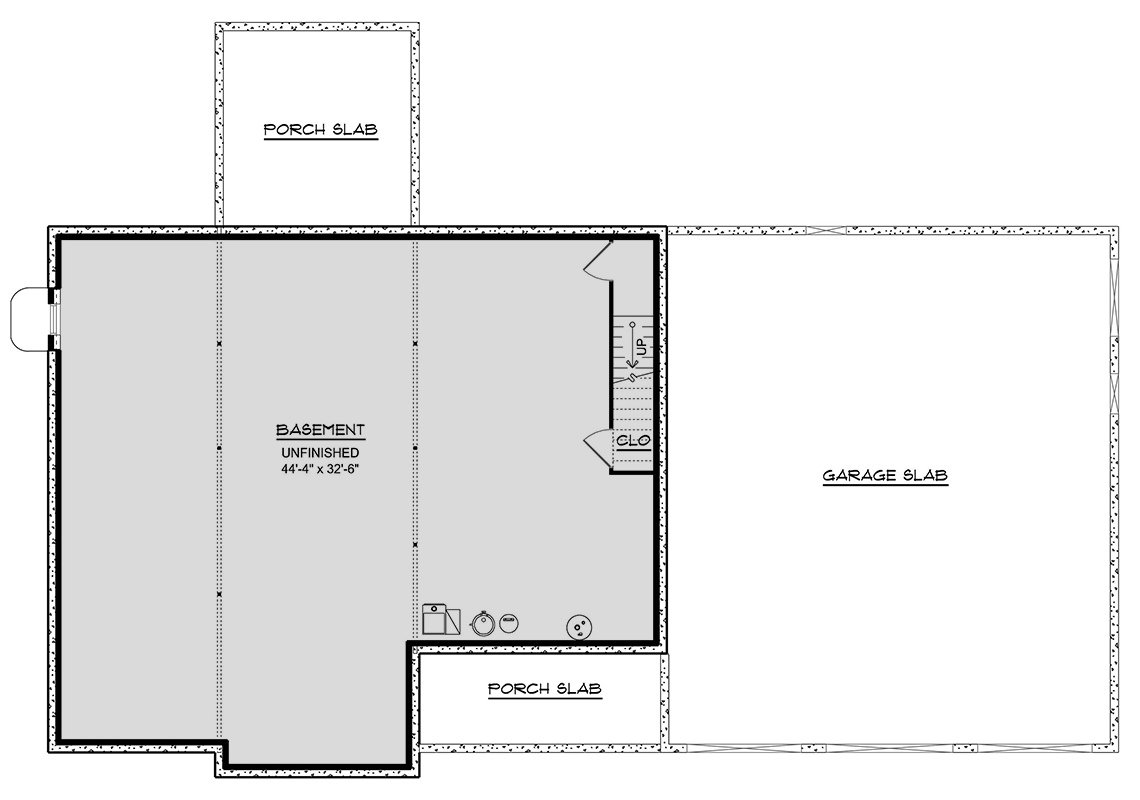 Plan 135424GRA: Modern Ranch House Plan with 3 Beds, 3-Car Garage, and Flexible Rec Room - Floor Plan - Unfinished Basement - Country, Craftsman, New American, Ranch