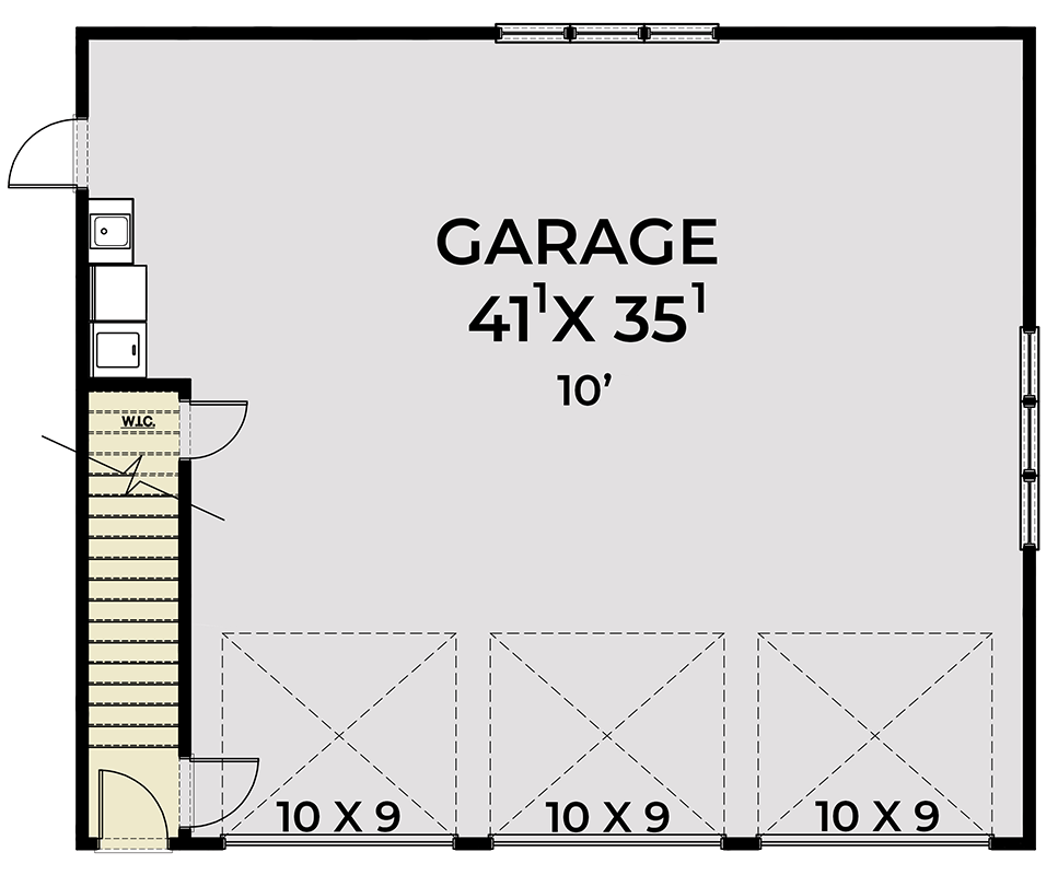 Plan 280266JWD: Country Craftsman 3-Car Garage Plan with and Living Space - Floor Plan - Image #18 - Carriage, Country, Craftsman, New American