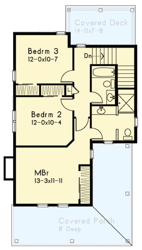 Plan 22206SL: Country Farmhouse House Plan with 3 Beds and Wraparound Porch - Floor Plan - Image #3 - Country, Farmhouse, Traditional