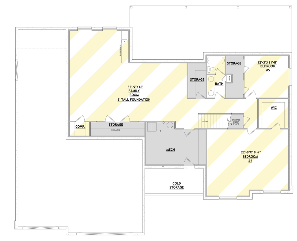 Plan 849100PGE: Craftsman-Farmhouse House Plan with 3-4 Car Garage and Den - Floor Plan - Optionally Finished Basement - Craftsman, Farmhouse, Traditional