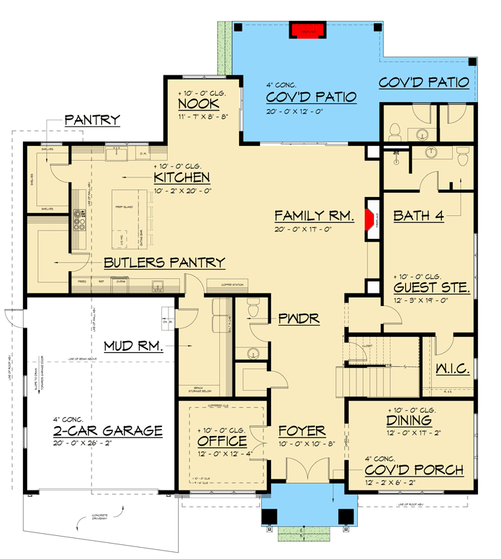 Plan 666313RAF: Modern Farmhouse House Plan with 4 Beds, 2-Car Garage & Game Room - Floor Plan - Image #9 - Country, Farmhouse, Modern Farmhouse