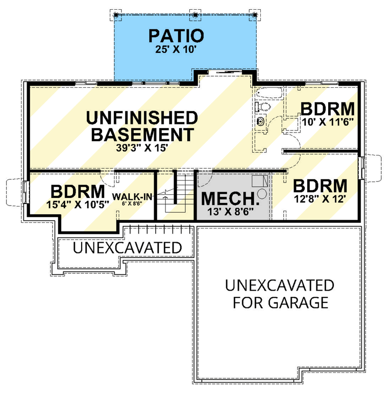 Plan 267124SPK: Craftsman House Plan with Optional Bonus Room and 3-Car Garage - Floor Plan - Optionally Finished Basement - Country, Craftsman, Northwest, Traditional