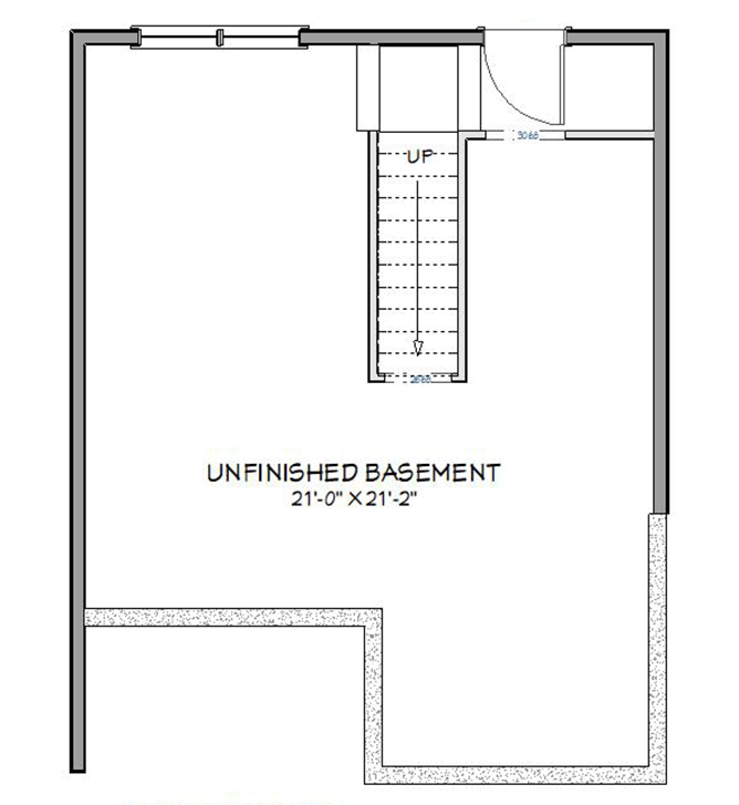 Plan 430836SNG: Charming Two-Bedroom Farmhouse Cottage House Plan with Accessible Design Features - Floor Plan - Unfinsihed Basement - Cottage, Country, Farmhouse, Vacation