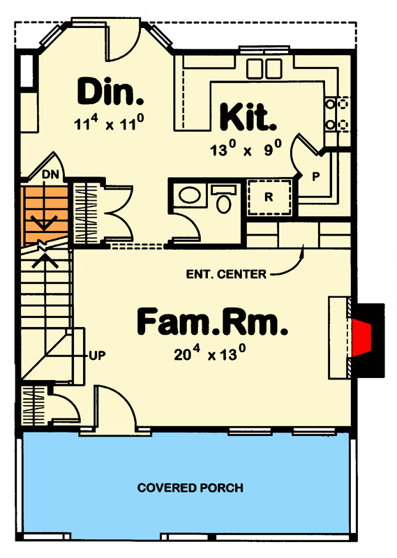 Plan 42755DB: Charming Farmhouse House Plan with 3 Bedrooms and Inviting Covered Porch - Floor Plan - Main Level - Farmhouse, Traditional