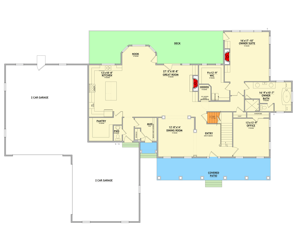 Plan 849103PGE: New American Craftsman House Plan with 6+ Bedrooms and 4-Car Garage - Floor Plan - Image #3 - Colonial, Craftsman, New American, Traditional