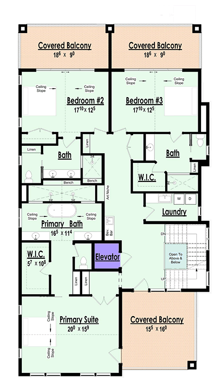 Plan 18304BE: Grand 6-Bedroom Luxury Estate House Plan with 6249 Sq Ft and Elevator - Floor Plan - Image #81 - Coastal, Coastal Contemporary, Vacation