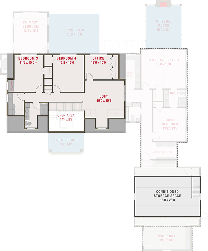 Plan 50245PH: Spacious Cape Cod House Plan Featuring 5 Bedrooms and Courtyard Entry Garage - Floor Plan - Image #13 - Cape Cod, Farmhouse