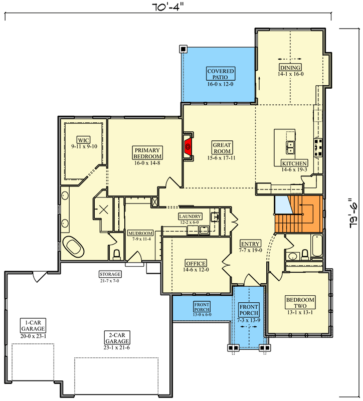 Plan 95379RW: Craftsman Mountain House Plan Featuring 2,517 Square Feet and 3-Car Garage - Floor Plan - Image #3 - Craftsman, Mountain, New American