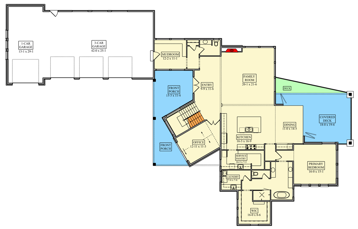 Plan 95381RW: Modern Luxury Four Bedroom House Plan with Four Car Garage - Floor Plan - Image #35 - Contemporary, Mountain, New American