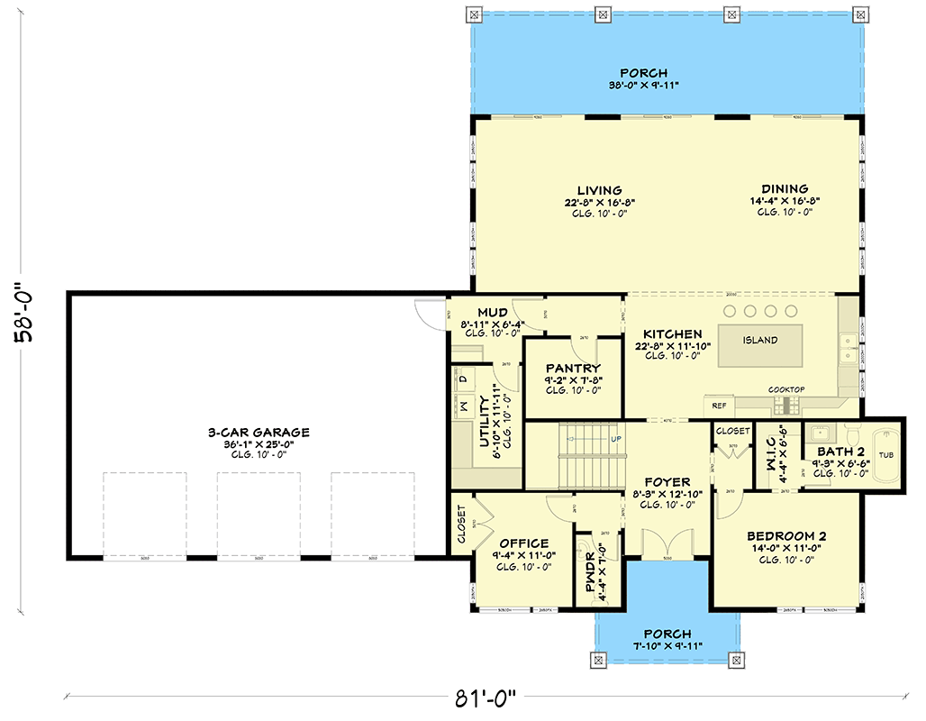 Plan 850040PKE: Contemporary Transitional House Plan with 4 Bedrooms and 3-Car Garage - Floor Plan - Image #12 - Contemporary, Transitional