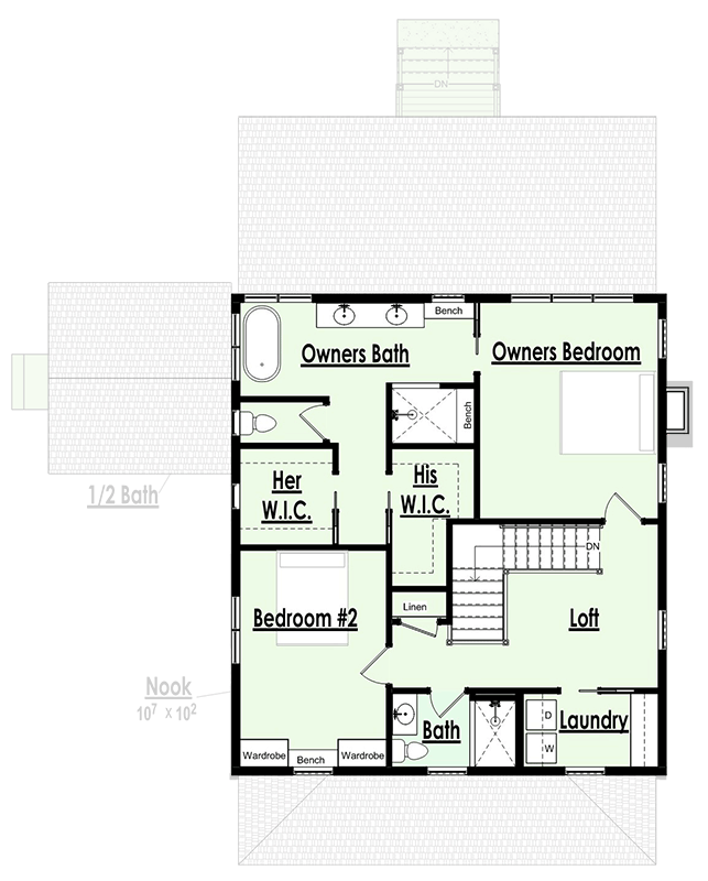 Plan 18305BE: Charming Two Bedroom Farmhouse House Plan with Inviting Screened Porch - Floor Plan - Image #6 - Country, Farmhouse