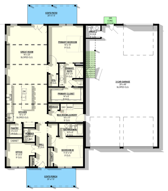Plan 405172FDC: Modern Barndominium House Plan with 2 Bedrooms and Spacious Garage - Floor Plan - Image #8 - Barndominium