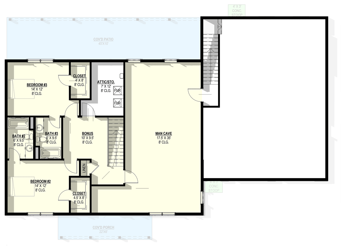 Plan 405173FDC: Modern Farmhouse Barndominium House Plan with Three Bedrooms and Three-Car Garage - Floor Plan - 2nd Level - Barndominium, Farmhouse