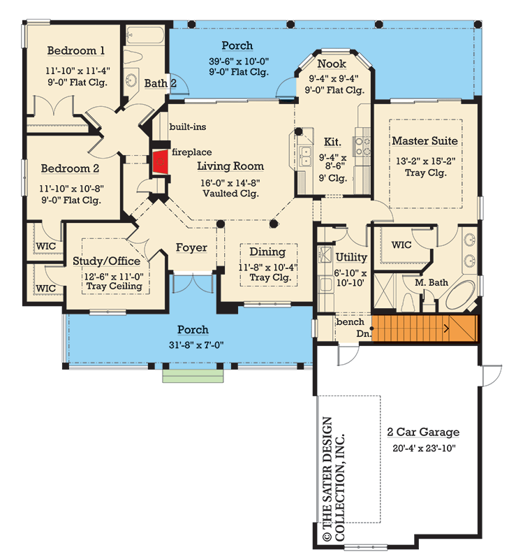Plan 340159STR: Charming Craftsman House Plan with 3 Bedrooms and Inviting Front Porch - Floor Plan - Image #3 - Cottage, Country, Craftsman, Farmhouse, Southern