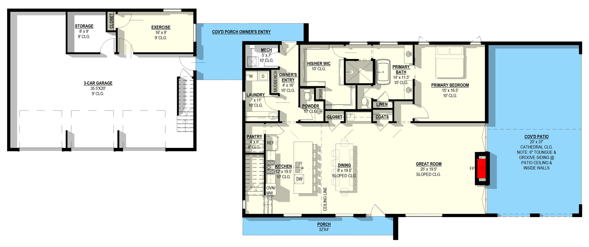 Plan 405176FDC: Modern Barndominium House Plan with Four Bedrooms and Detached Garage - Floor Plan - Image #9 - Barndominium, Modern, Scandinavian