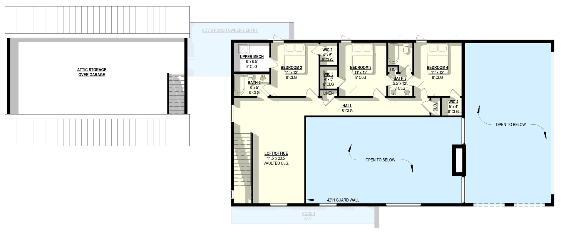 Plan 405176FDC: Modern Barndominium House Plan with Four Bedrooms and Detached Garage - Floor Plan - Image #10 - Barndominium, Modern, Scandinavian