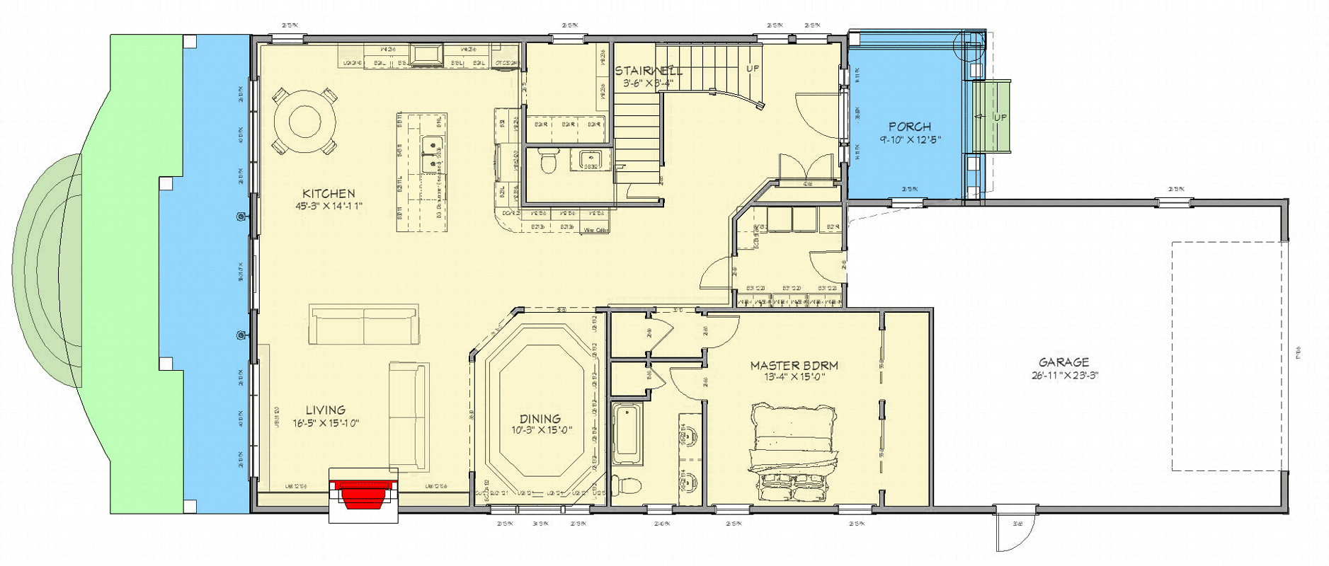 Plan 744531ABR: Craftsman House Plan with Dual Master Suites and Bonus Room - Floor Plan - Main Level - Cottage, Craftsman, Farmhouse, Traditional