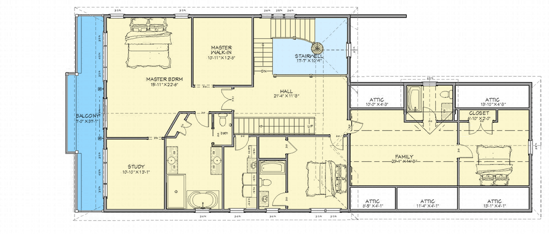 Plan 744531ABR: Craftsman House Plan with Dual Master Suites and Bonus Room - Floor Plan - 2nd Level - Cottage, Craftsman, Farmhouse, Traditional