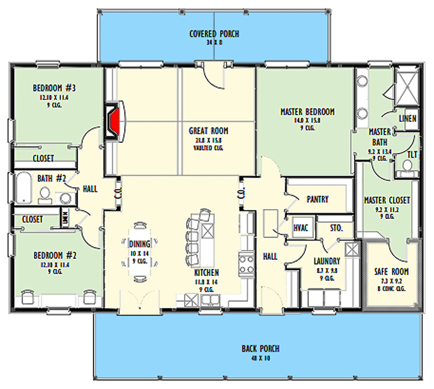 Plan 777075MTL: Rustic Barndominium House Plan with 3 Bedrooms and Vaulted Great Room - Floor Plan - Main Level - Barndominium, Mountain, Rustic