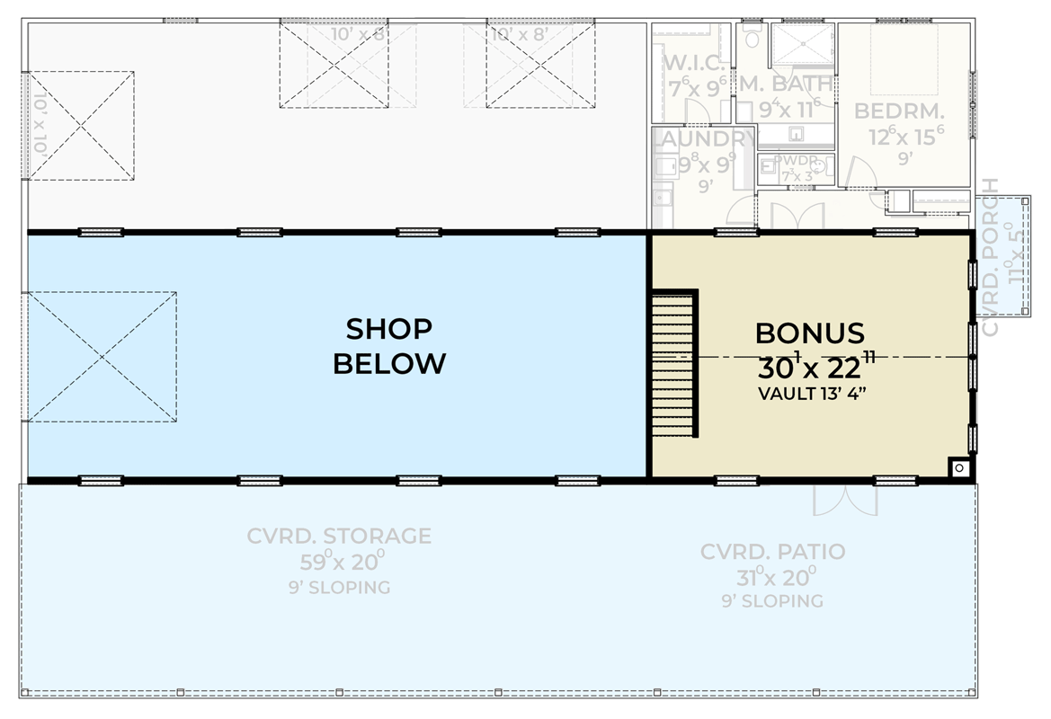 Plan 280268JWD: Barndominium House Plan Featuring a Massive Four-Car RV Garage - Floor Plan - 2nd Level - Barndominium, Country, Farmhouse