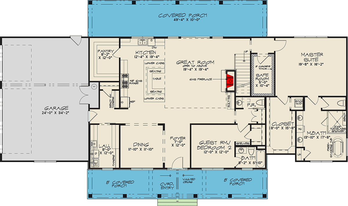 Plan 700511SND: Rustic Country Farmhouse House Plan with 3 Bedrooms and 3-Car Garage - Floor Plan - Image #2 - Country, Farmhouse, Modern Farmhouse, Rustic, Traditional