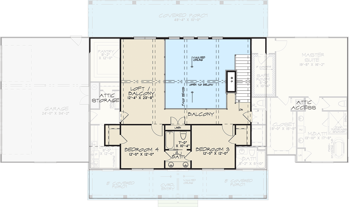 Plan 700511SND: Rustic Country Farmhouse House Plan with 3 Bedrooms and 3-Car Garage - Floor Plan - Image #3 - Country, Farmhouse, Modern Farmhouse, Rustic, Traditional
