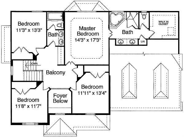 Plan 39048ST: Southern Traditional - Floor Plan - 2nd Floor - Southern, Traditional
