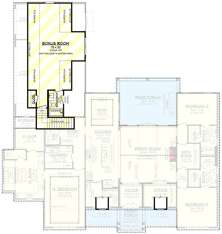 Plan 52047HZ: Modern Farmhouse House Plan Featuring 3 Bedrooms and 2679 Square Feet - Floor Plan - Image #15 - Country, Modern Farmhouse, Southern