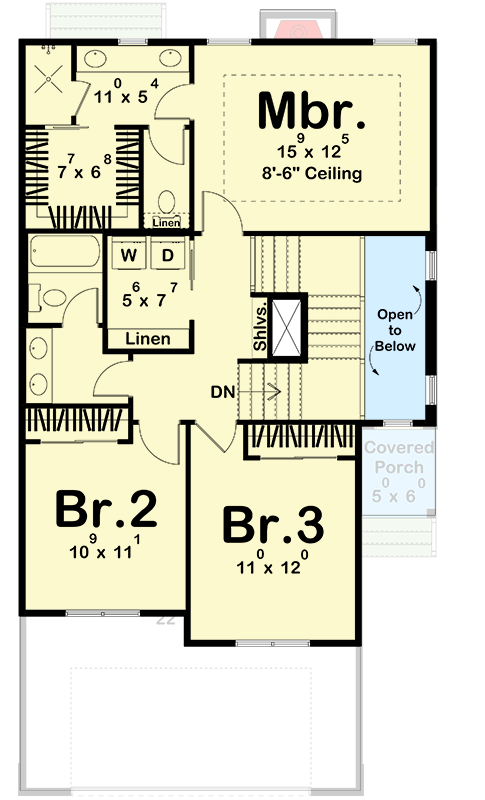 Plan 623651DJ: Contemporary Three Bedroom Modern House Plan with Attached Two Car Garage - Floor Plan - Image #17 - Contemporary, Modern, Northwest