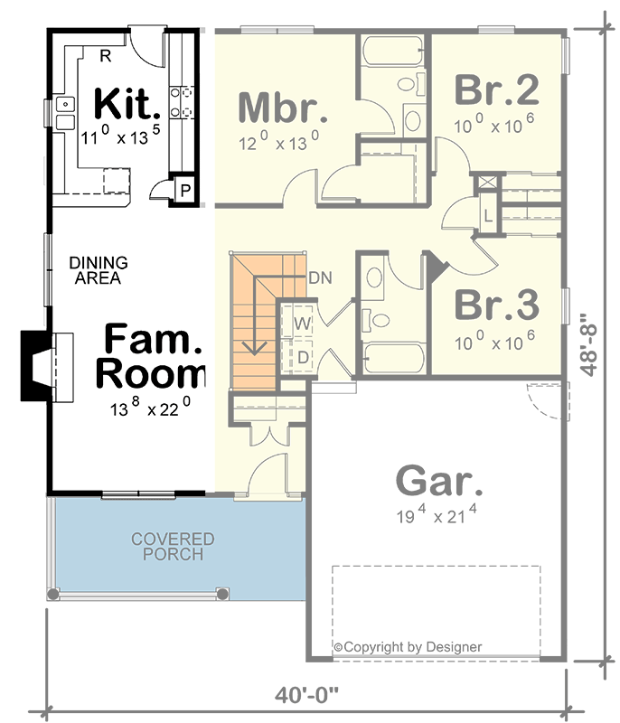 Plan 42760DB: Stylish Modern Ranch House Plan with 3 Beds, 2 Baths, and Mudroom - Floor Plan - Main Level - Optional Layout - Cottage, Farmhouse, New American, Ranch