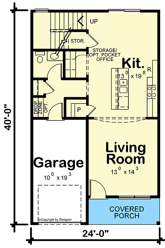 Plan 42761DB: Charming Three Bedroom Craftsman House Plan with Integrated Garage - Floor Plan - Image #7 - Craftsman, Traditional
