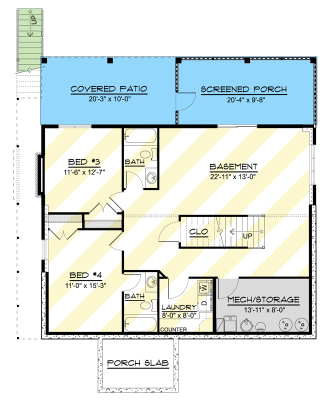 Plan 135432GRA: Coastal Contemporary House Plan with Two Master Suites and Wraparound Porch - Floor Plan - Walkout Basement Level - Coastal, Coastal Contemporary, Contemporary, Mountain