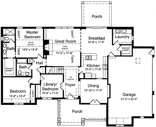 Plan 39082ST: Brick or Siding - You Choose - Floor Plan - Main Level - Traditional