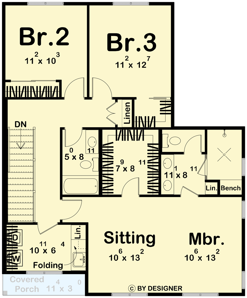 Plan 623654DJ: 3-Bed Modern Farmhouse Plan with Side-Entry Garage and Upstairs Master Suite - Floor Plan - Image #19 - Country, Modern Farmhouse, New American, Traditional