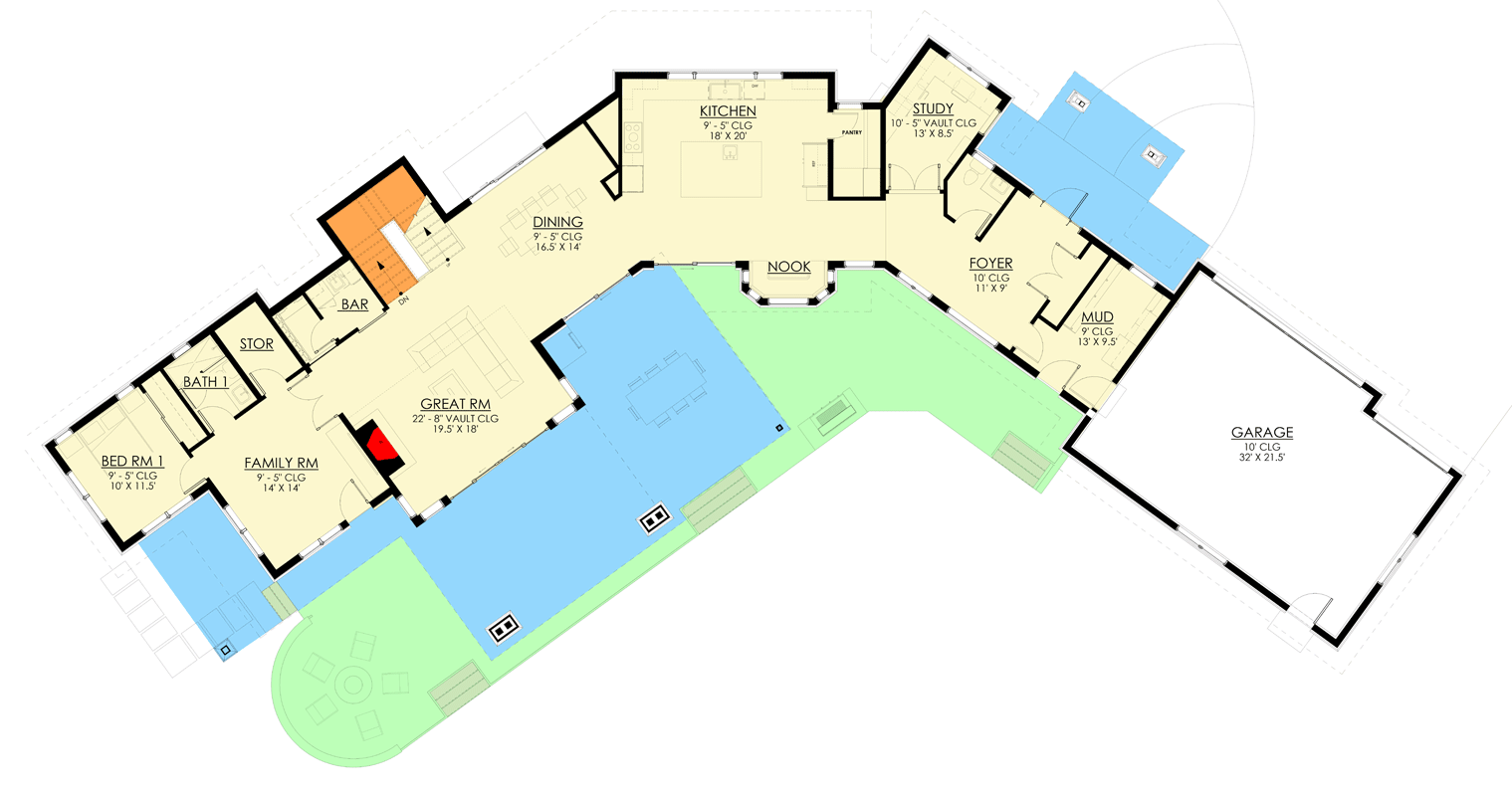 Plan 640011SRA: Modern Transitional Prairie House Plan with 4 Bedrooms and Expansive Wraparound Porch - Floor Plan - Image #28 - Hill Country, Modern Farmhouse, Mountain, Prairie, Transitional