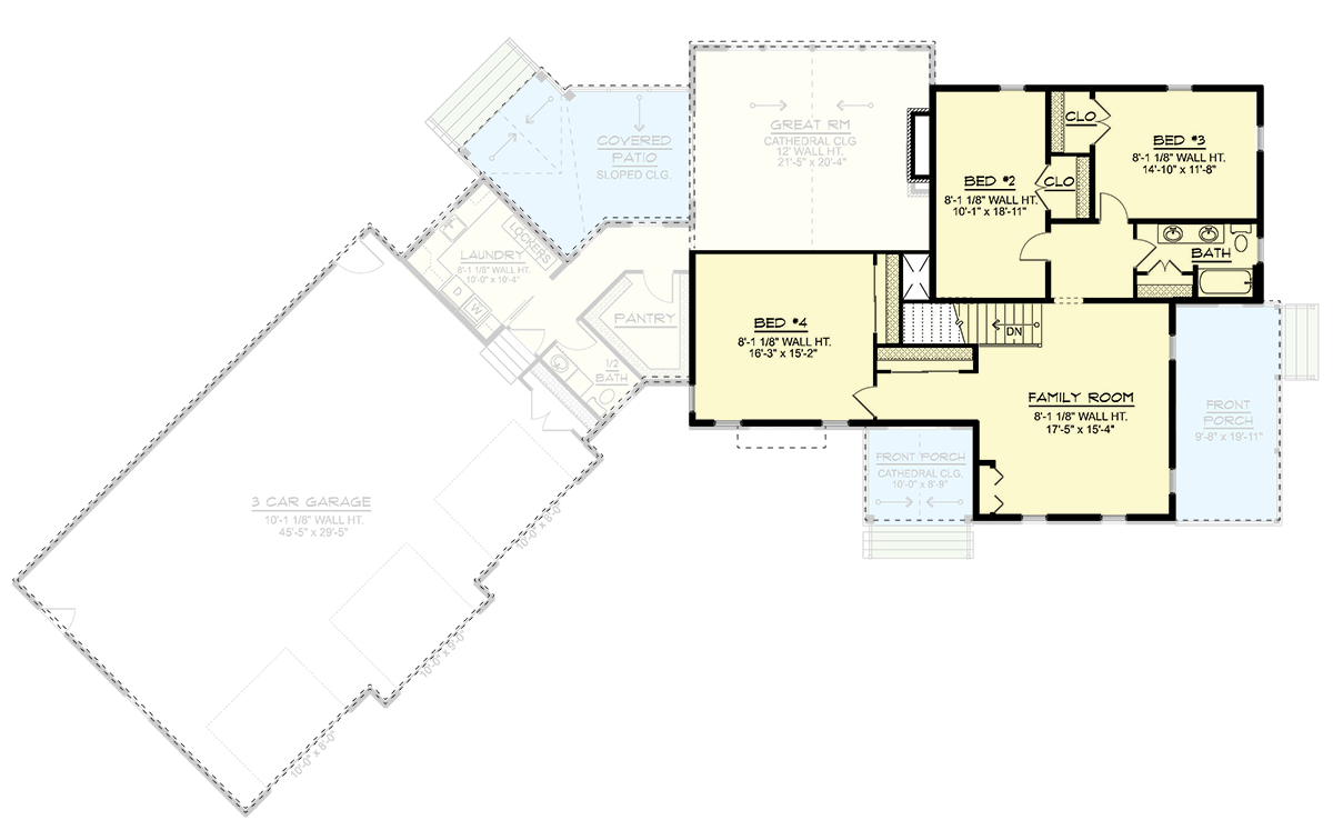 Plan 135438GRA: Spacious Four Bedroom New American Farmhouse House Plan with Three Car Garage - Floor Plan - Image #21 - Colonial, Country, Farmhouse, New American, Traditional