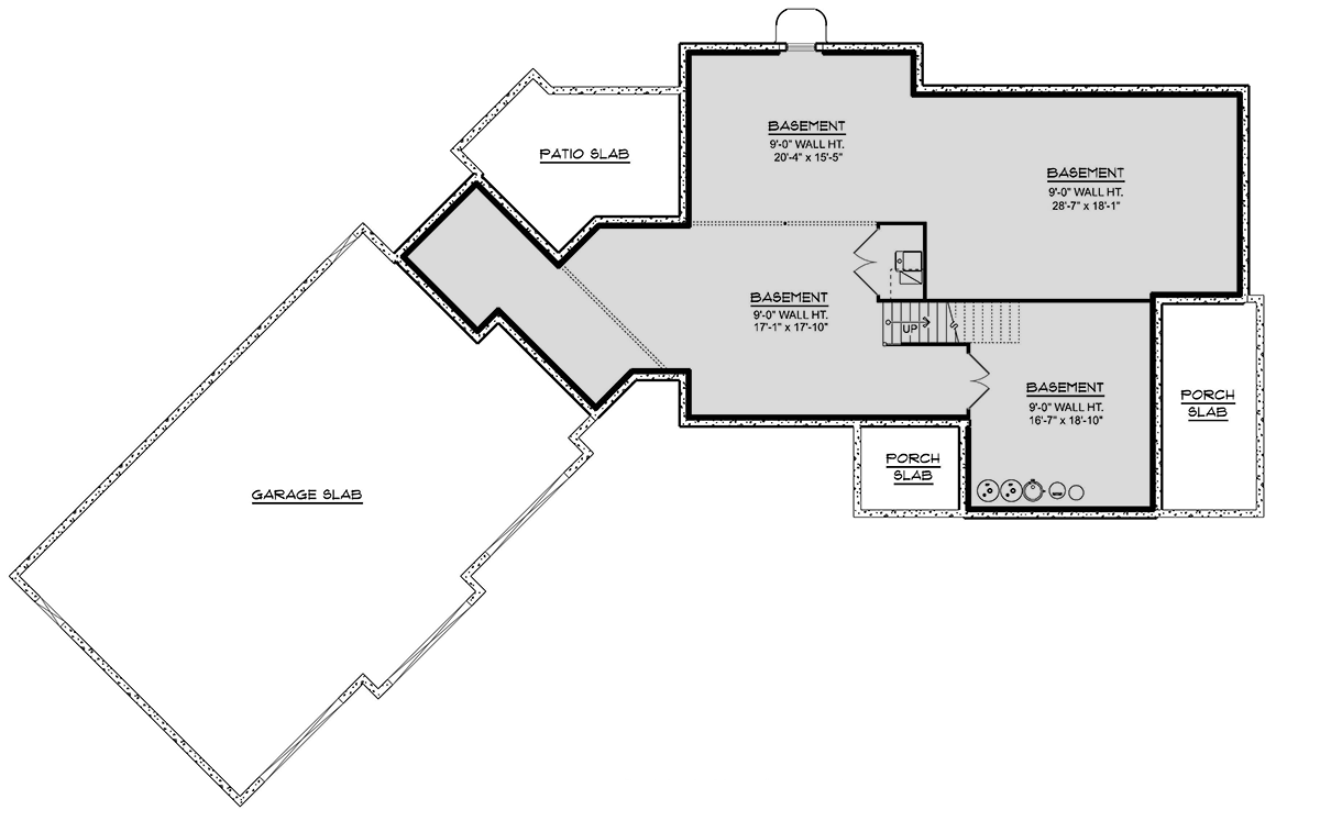 Plan 135438GRA: Spacious Four Bedroom New American Farmhouse House Plan with Three Car Garage - Floor Plan - Unfinished Basement - Colonial, Country, Farmhouse, New American, Traditional