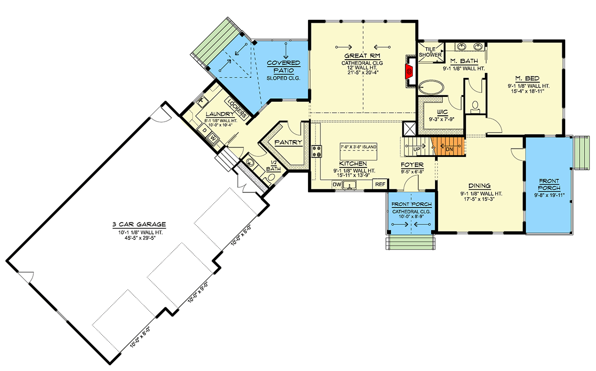 Plan 135438GRA: Spacious Four Bedroom New American Farmhouse House Plan with Three Car Garage - Floor Plan - Image #20 - Colonial, Country, Farmhouse, New American, Traditional