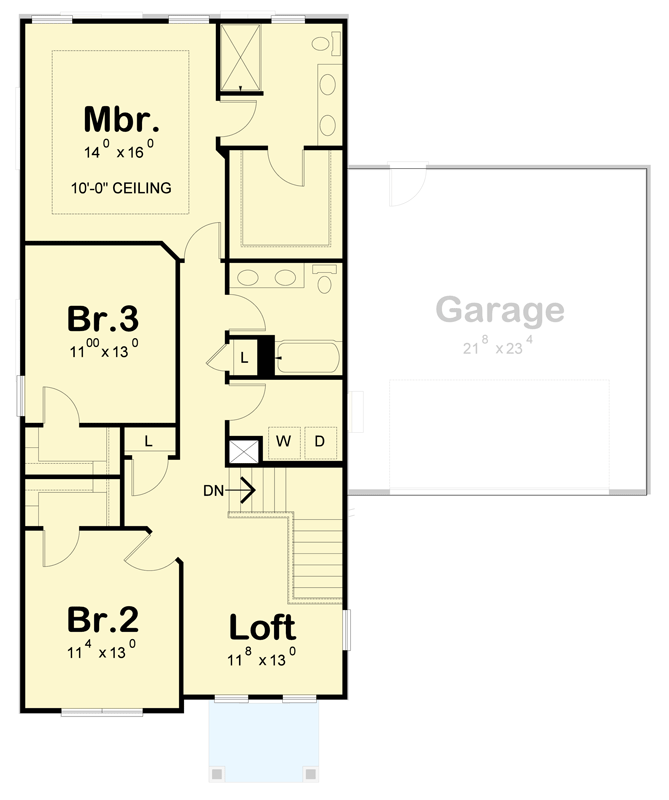 Plan 42768DB: Modern Farmhouse House Plan with 3 Bedrooms and 2370 Square Feet - Floor Plan - 2nd Level - Farmhouse, Modern Farmhouse, Traditional