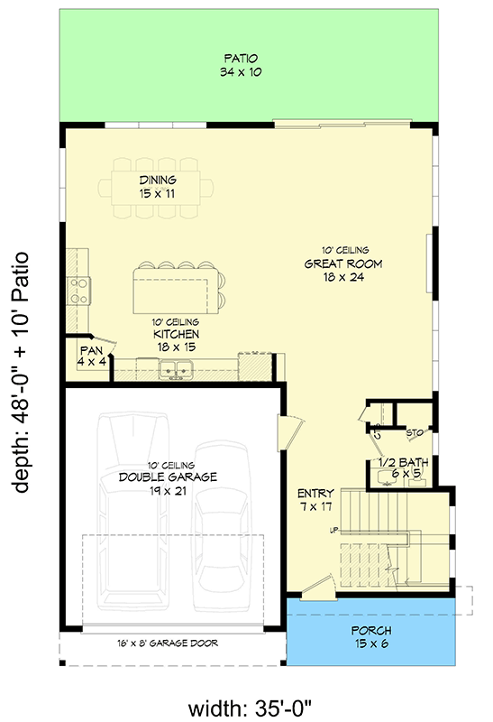 Plan 680687VR: Contemporary Three-Story House Plan with Four Bedrooms and Rooftop Deck - Floor Plan - Image #17 - Contemporary, Modern