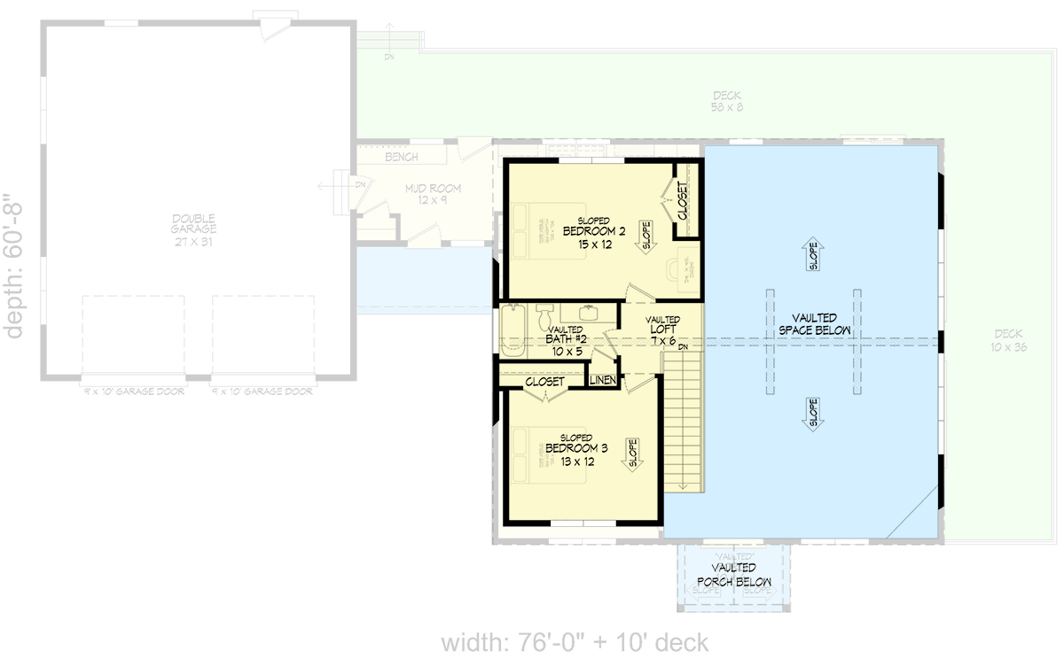 Plan 680691VR: Modern Farmhouse House Plan with Three Bedrooms and Wraparound Porch - Floor Plan - Image #5 - Country, Farmhouse, Modern Farmhouse