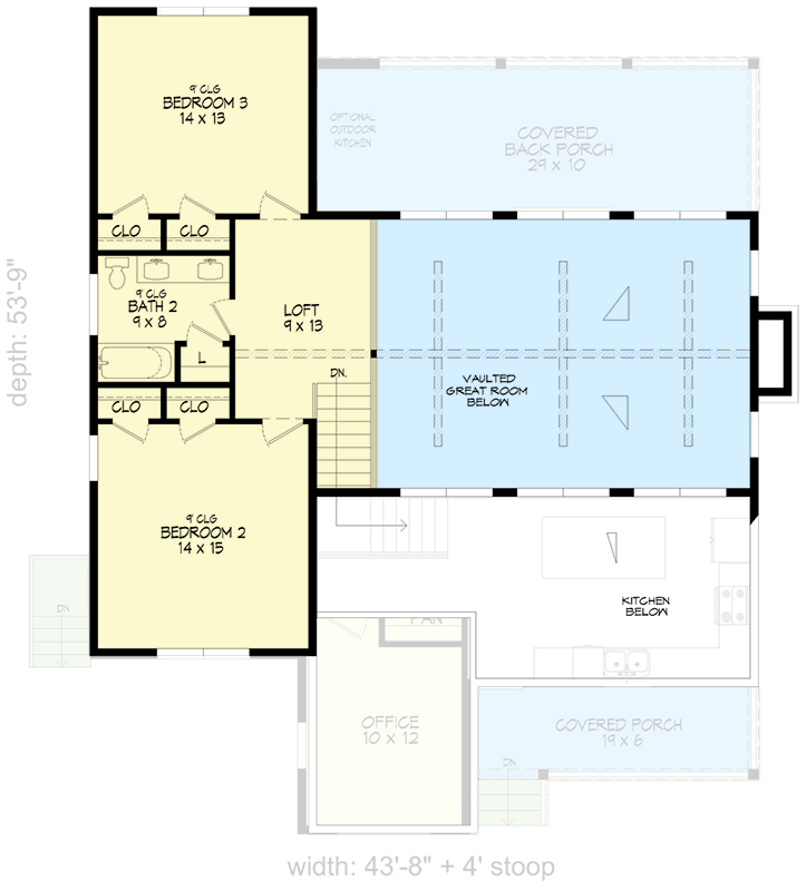 Plan 680693VR: Modern Farmhouse House Plan with 3 Bedrooms and Vaulted Great Room - Floor Plan - Image #9 - Farmhouse