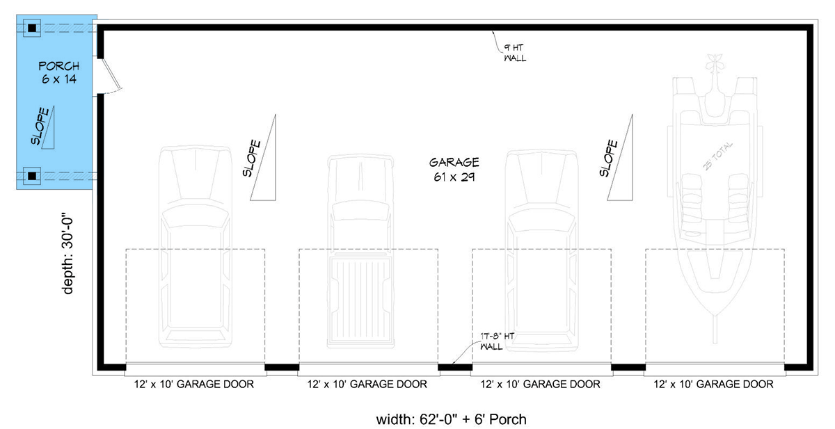 Plan 680694VR: Modern Four-Car Garage House Plan with Ample Storage - Floor Plan - Image #3 - Contemporary, Modern